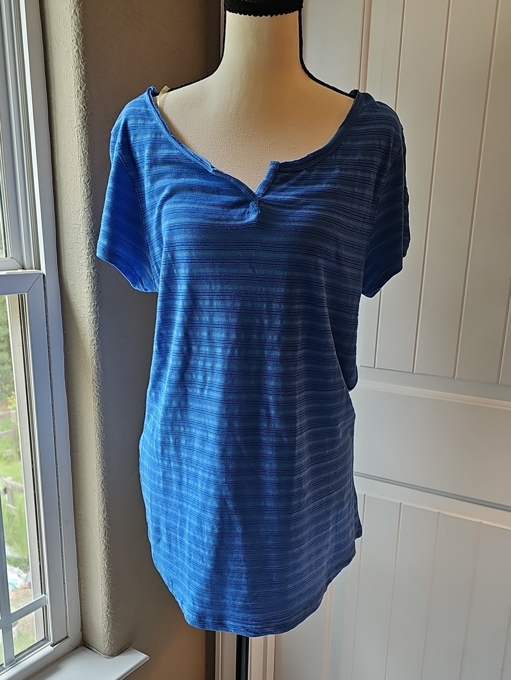 new directions Blue Striped Short Sleeve Tee